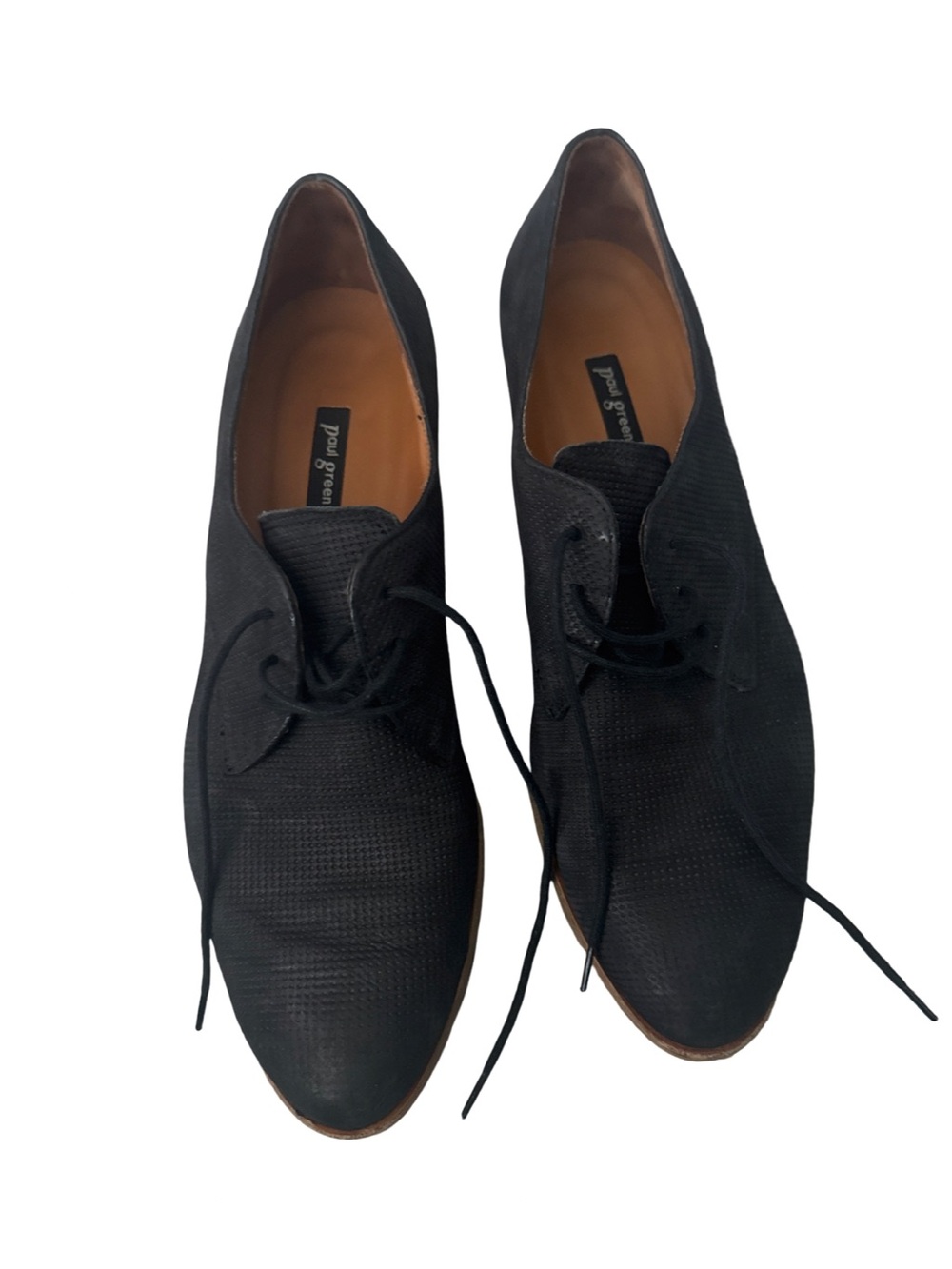 Paul Green Women’s Black Leather Oxford Lace-Up Shoes UK 7 US 9.5